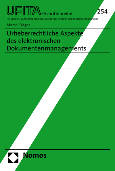 Cover of book: Urheberrechtliche Aspekte des elektronischen Dokumentenmanagements