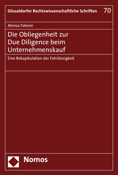 Cover of book: Die Obliegenheit zur Due Diligence beim Unternehmenskauf