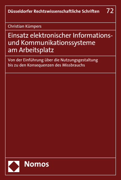 Cover des Buchs: Einsatz elektronischer Informations- und Kommunikationssysteme am Arbeitsplatz