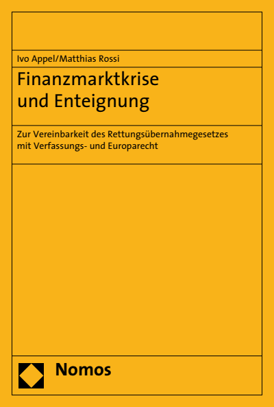 Cover of book: Finanzmarktkrise und Enteignung