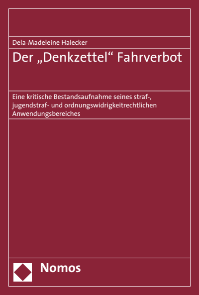 Cover of book: Der 'Denkzettel' Fahrverbot