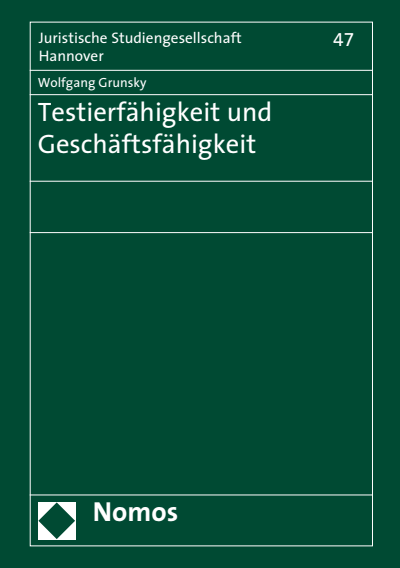 Cover of book: Testierfähigkeit und Geschäftsfähigkeit