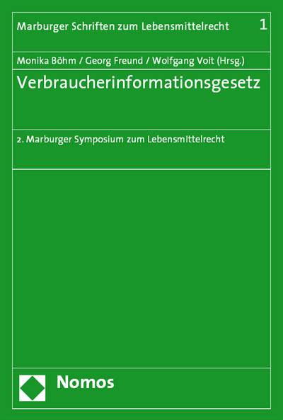 Cover of book: Verbraucherinformationsgesetz