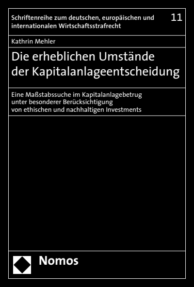 Cover of book: Die erheblichen Umstände der Kapitalanlageentscheidung