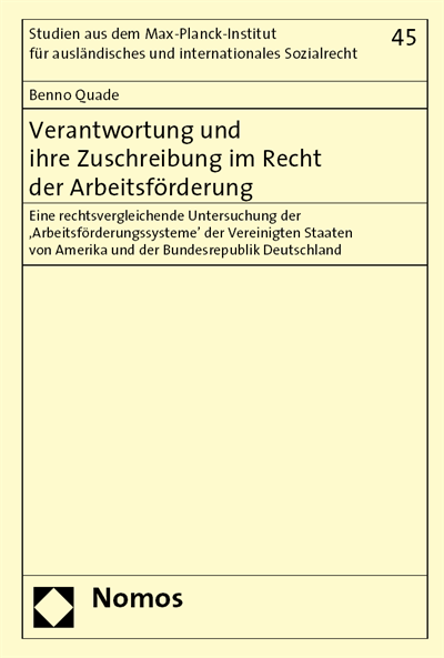Cover of book: Verantwortung und ihre Zuschreibung im Recht der Arbeitsförderung
