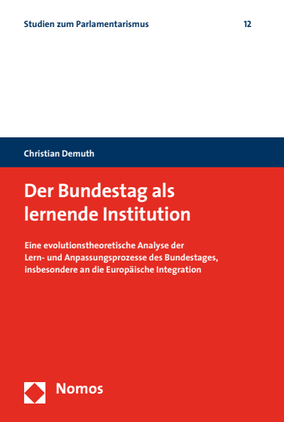 Cover des Buchs: Der Bundestag als lernende Institution