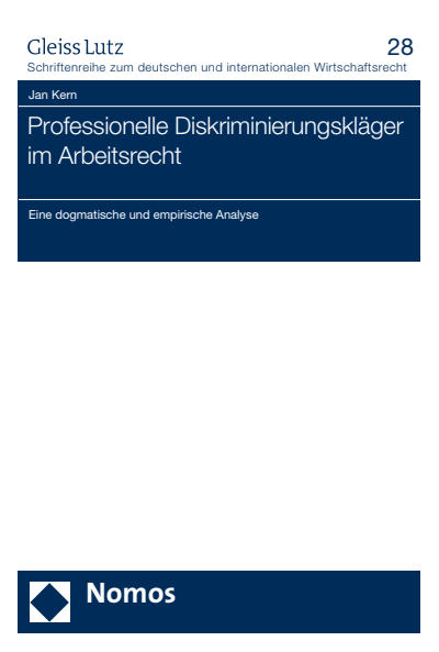 Cover des Buchs: Professionelle Diskriminierungskläger im Arbeitsrecht