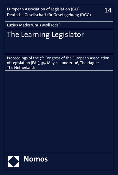 Cover of book: The Learning Legislator