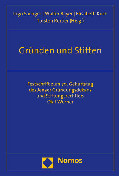 Cover des Buchs: Gründen und Stiften