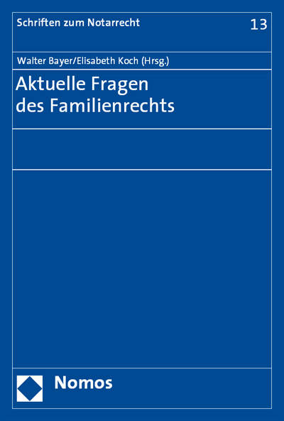 Cover des Buchs: Aktuelle Fragen des Familienrechts