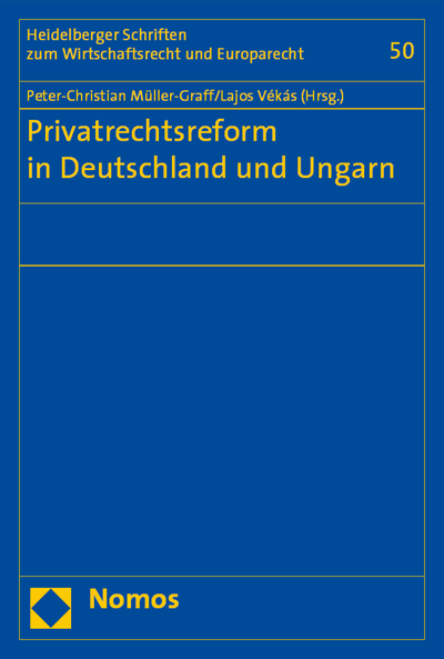 Cover of book: Privatrechtsreform in Deutschland und Ungarn