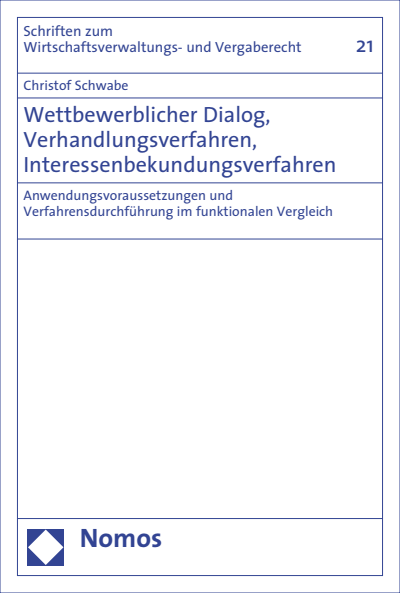 Cover of book: Wettbewerblicher Dialog, Verhandlungsverfahren, Interessenbekundungsverfahren