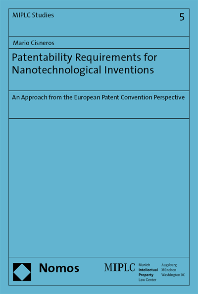 Cover des Buchs: Patentability Requirements for Nanotechnological Inventions