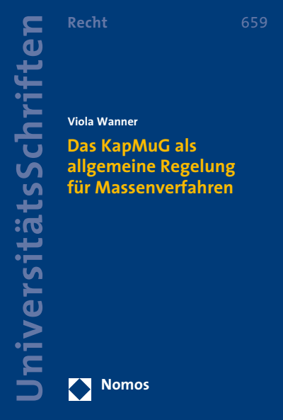 Cover des Buchs: Das KapMuG als allgemeine Regelung für Massenverfahren