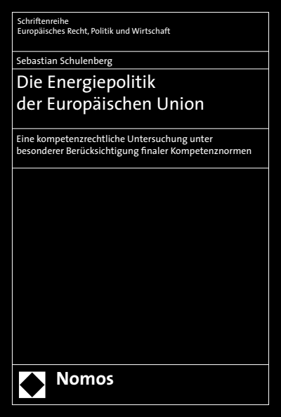 Cover of book: Die Energiepolitik der Europäischen Union