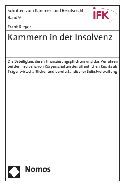 Cover of book: Kammern in der Insolvenz
