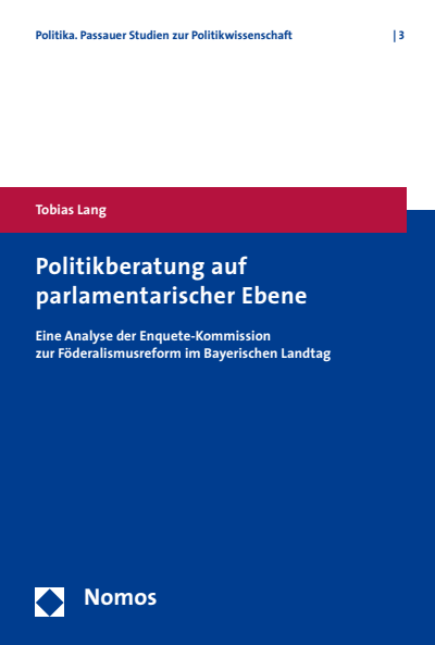 Cover des Buchs: Politikberatung auf parlamentarischer Ebene