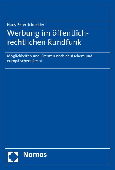 Cover of book: Werbung im öffentlich-rechtlichen Rundfunk