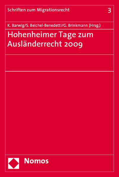 Cover des Buchs: Hohenheimer Tage zum Ausländerrecht 2009