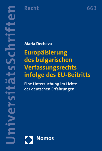 Cover des Buchs: Europäisierung des bulgarischen Verfassungsrechts infolge des EU-Beitritts