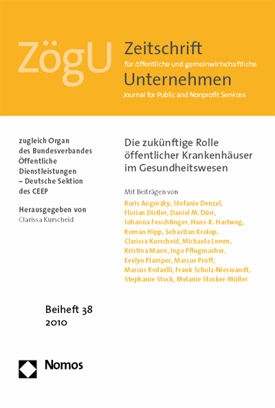 Cover of book: Die zukünftige Rolle öffentlicher Krankenhäuser im Gesundheitswesen