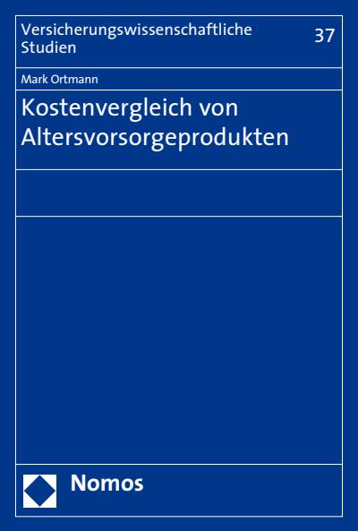 Cover des Buchs: Kostenvergleich von Altersvorsorgeprodukten