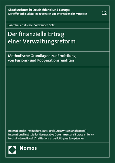 Cover of book: Der finanzielle Ertrag einer Verwaltungsreform