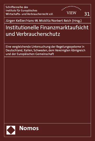 Cover des Buchs: Institutionelle Finanzmarktaufsicht und Verbraucherschutz