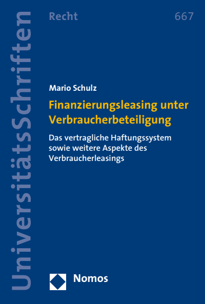 Cover des Buchs: Finanzierungsleasing unter Verbraucherbeteiligung