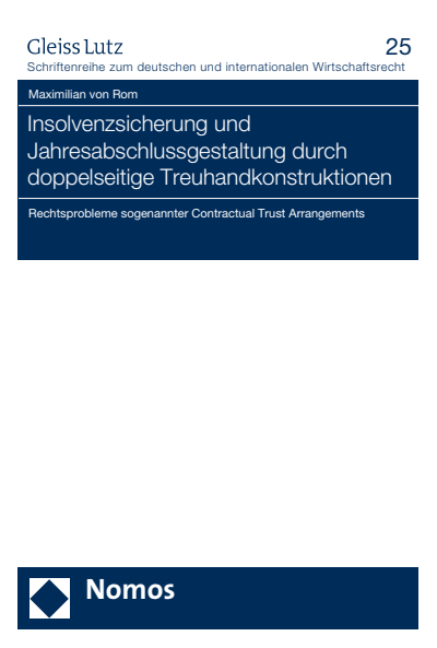 Cover of book: Insolvenzsicherung und Jahresabschlussgestaltung durch doppelseitige Treuhandkonstruktionen