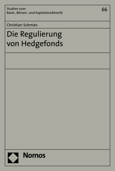 Cover of book: Die Regulierung von Hedgefonds