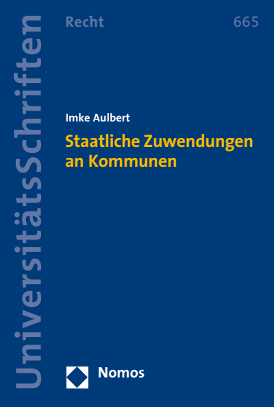 Cover des Buchs: Staatliche Zuwendungen an Kommunen