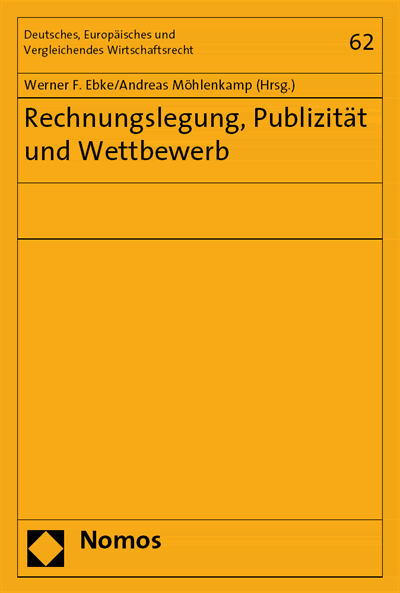 Cover of book: Rechnungslegung, Publizität und Wettbewerb