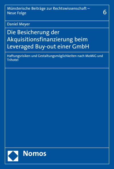 Cover of book: Die Besicherung der Akquisitionsfinanzierung beim Leveraged Buy-out einer GmbH