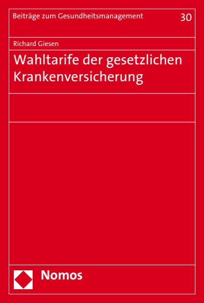 Cover des Buchs: Wahltarife der gesetzlichen Krankenversicherung