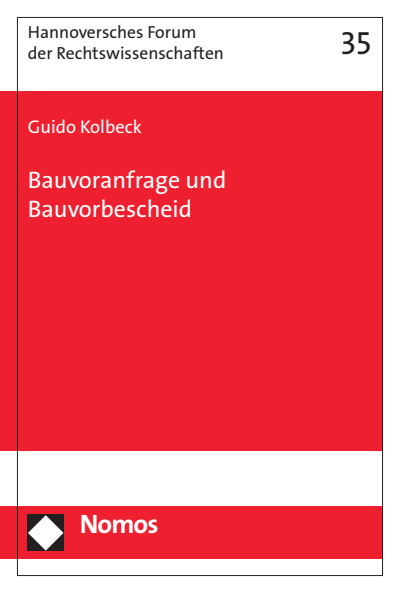Cover des Buchs: Bauvoranfrage und Bauvorbescheid