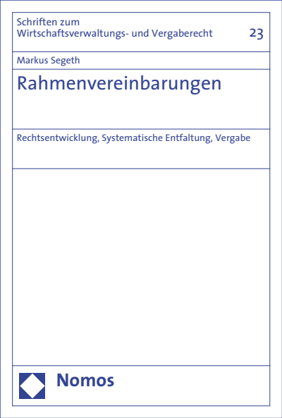 Cover of book: Rahmenvereinbarungen