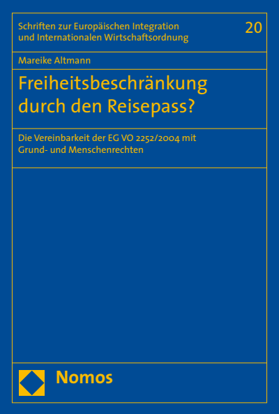 Cover des Buchs: Freiheitsbeschränkung durch den Reisepass?