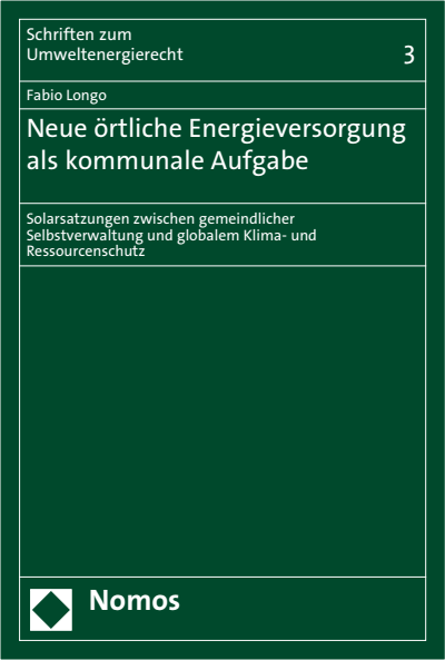 Cover des Buchs: Neue örtliche Energieversorgung als kommunale Aufgabe