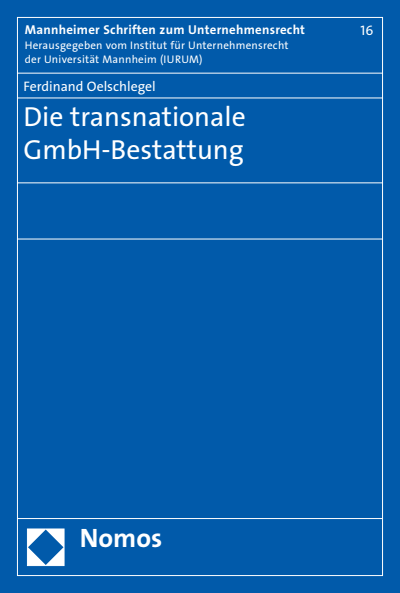 Cover of book: Die transnationale GmbH-Bestattung
