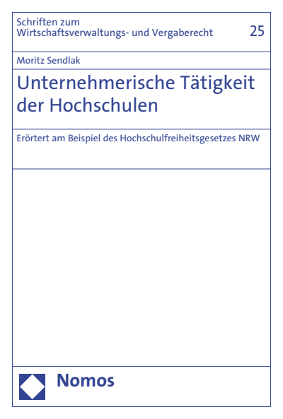 Cover of book: Unternehmerische Tätigkeit der Hochschulen