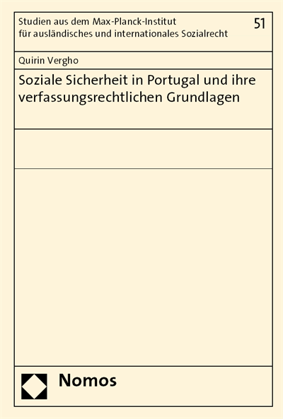 Cover of book: Soziale Sicherheit in Portugal und ihre verfassungsrechtlichen Grundlagen