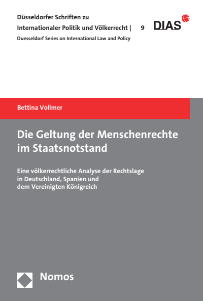Cover of book: Die Geltung der Menschenrechte im Staatsnotstand