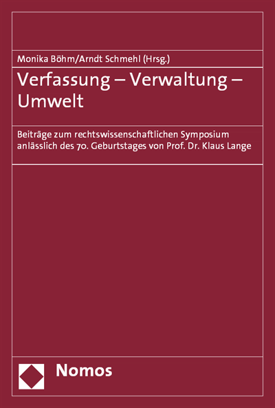 Cover of book: Verfassung - Verwaltung - Umwelt