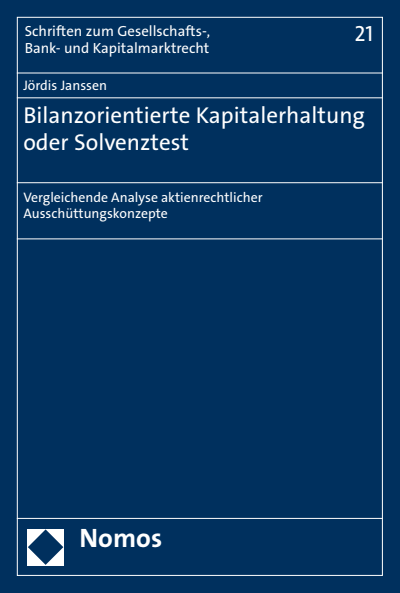 Cover of book: Bilanzorientierte Kapitalerhaltung oder Solvenztest