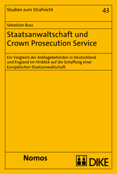 Cover des Buchs: Staatsanwaltschaft und Crown Prosecution Service