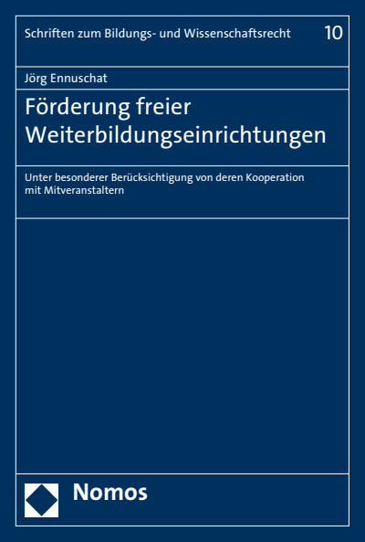 Cover des Buchs: Förderung freier Weiterbildungseinrichtungen