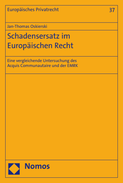 Cover des Buchs: Schadensersatz im Europäischen Recht