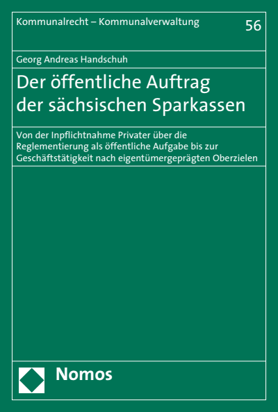 Cover of book: Der öffentliche Auftrag der sächsischen Sparkassen