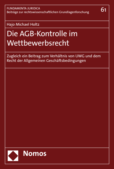 Cover of book: Die AGB-Kontrolle im Wettbewerbsrecht